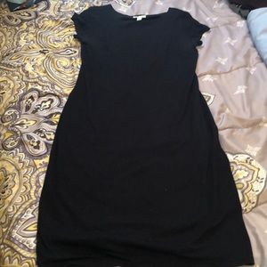 Midi stretchy black dress - small